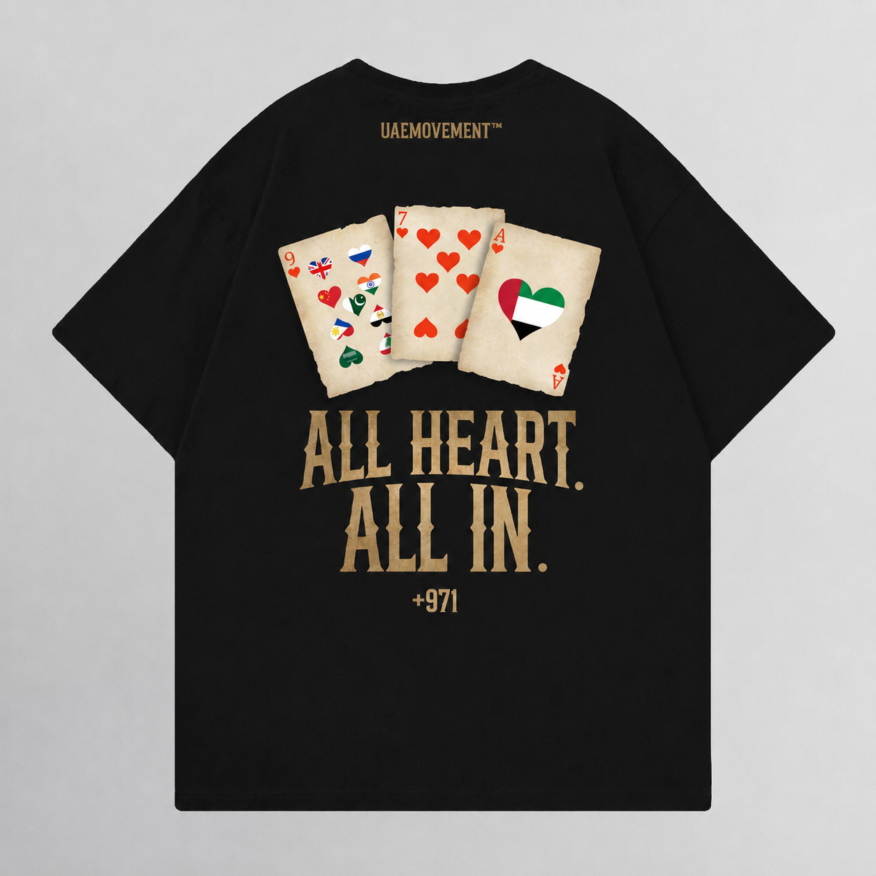 Cards of Love 971 Oversized Tee - Black Back