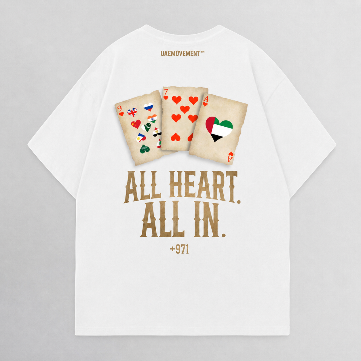 Cards of Love 971 Oversized Tee - White Back
